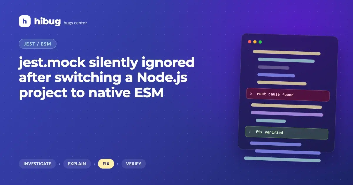 Banner: jest.mock silently ignored after switching a Node.js project to native ESM