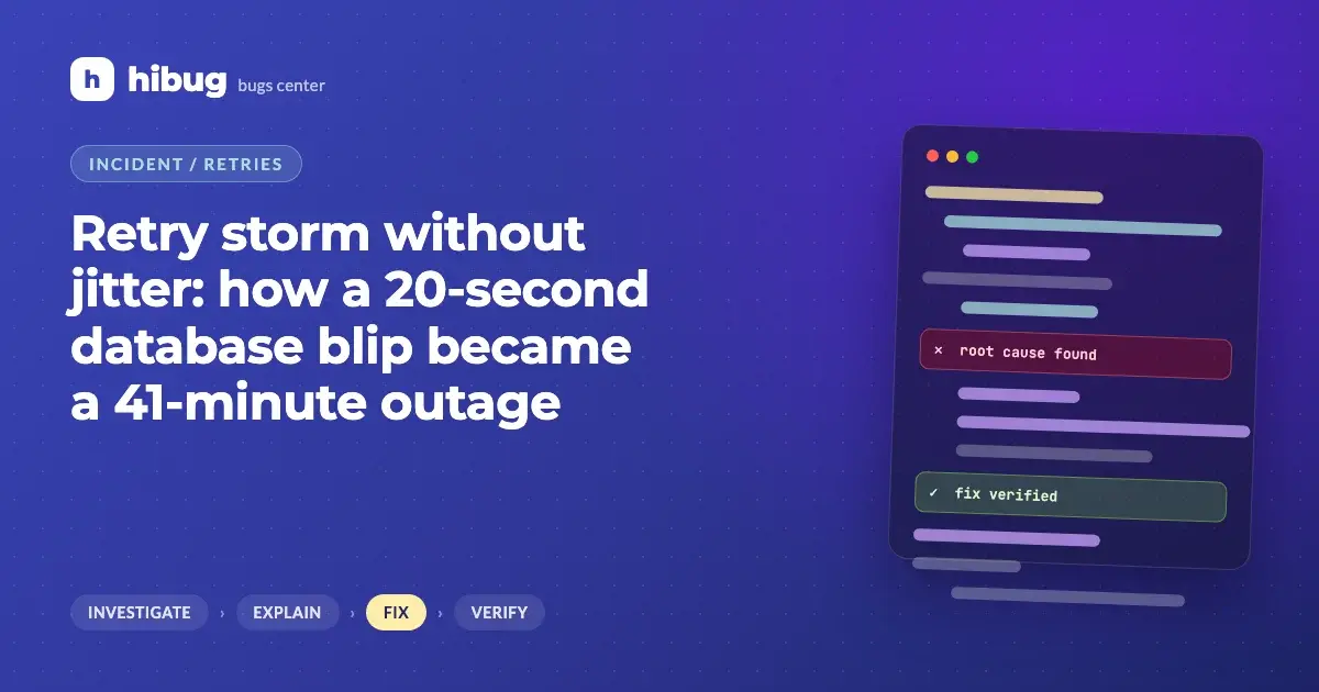 Banner: a retry storm multiplying requests through three service layers into one database
