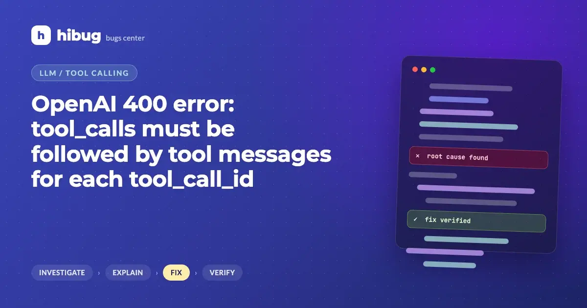 Banner: OpenAI 400 error when parallel tool calls are not all answered with tool messages