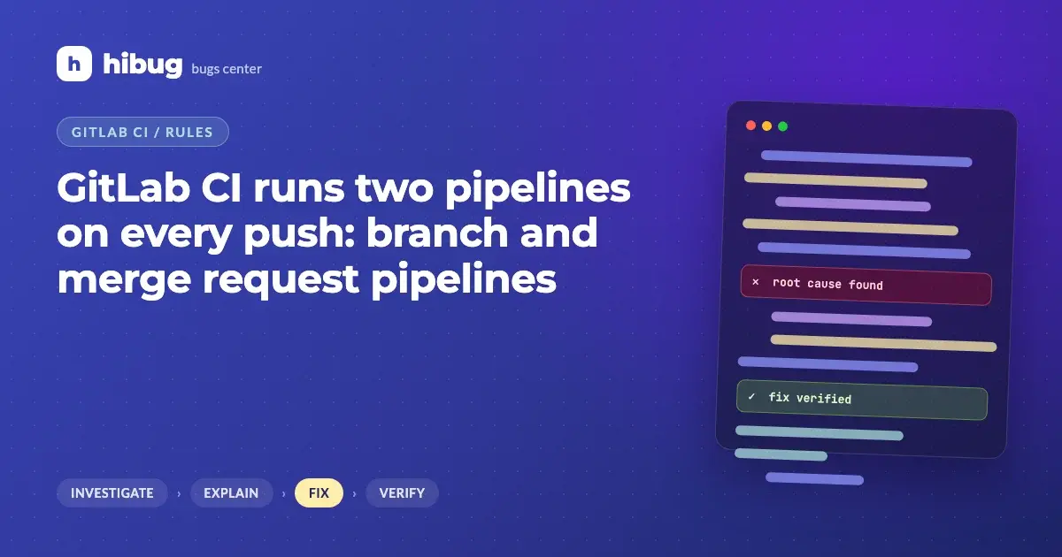 Banner: GitLab CI starting duplicate branch and merge request pipelines for each push