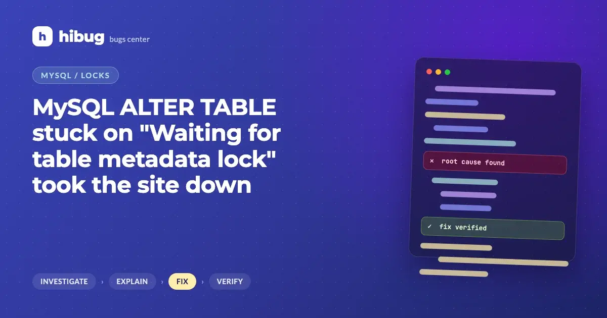 Banner: a MySQL ALTER TABLE blocked by a long transaction with a queue of queries waiting behind it
