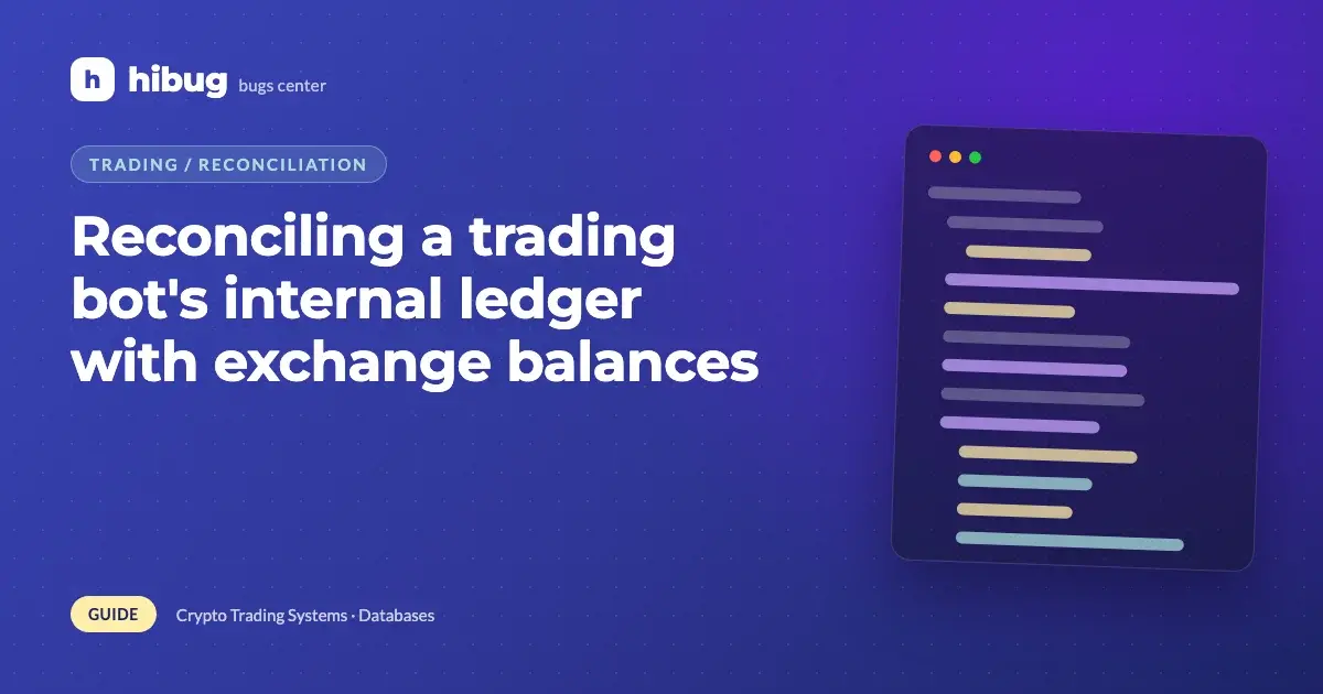 Banner: reconciling an internal double-entry ledger with exchange account balances