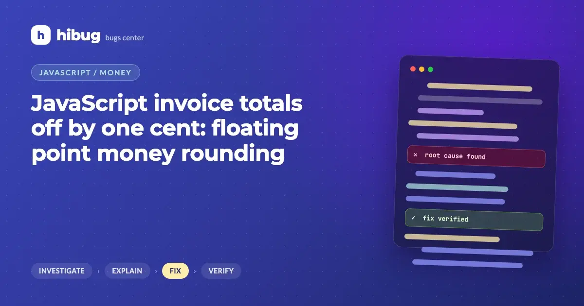 Banner: invoice total and payment receipt that differ by a single cent