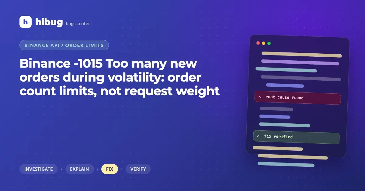 Banner: exchange rejecting new orders because the order count limit was exceeded