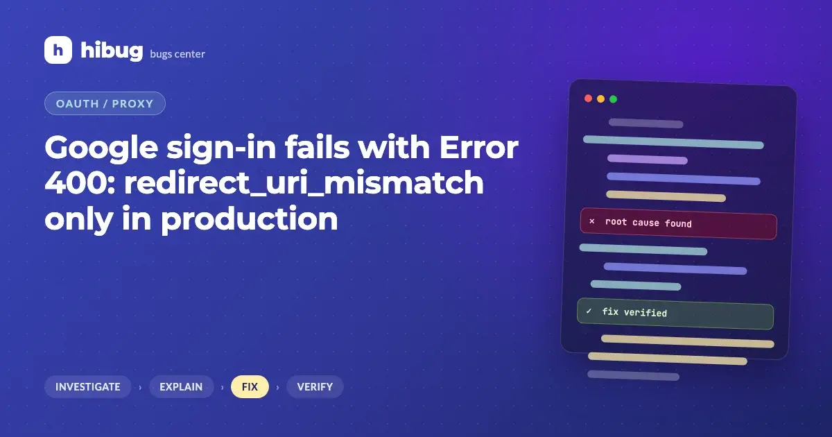 Banner: Google sign-in failing with Error 400 redirect_uri_mismatch behind a TLS proxy