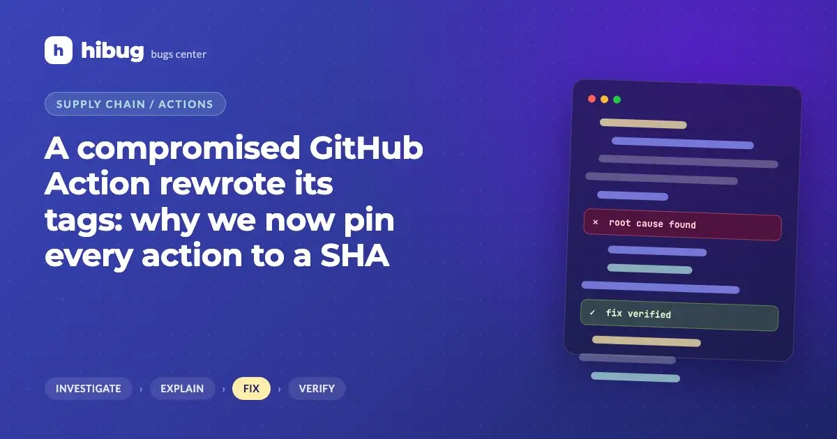 Banner: compromised GitHub Action with repointed version tags leaking CI secrets