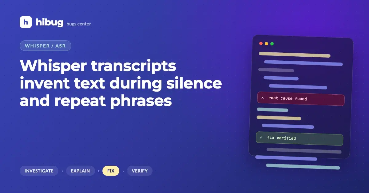 Banner: Whisper speech recognition inventing text during silent audio segments
