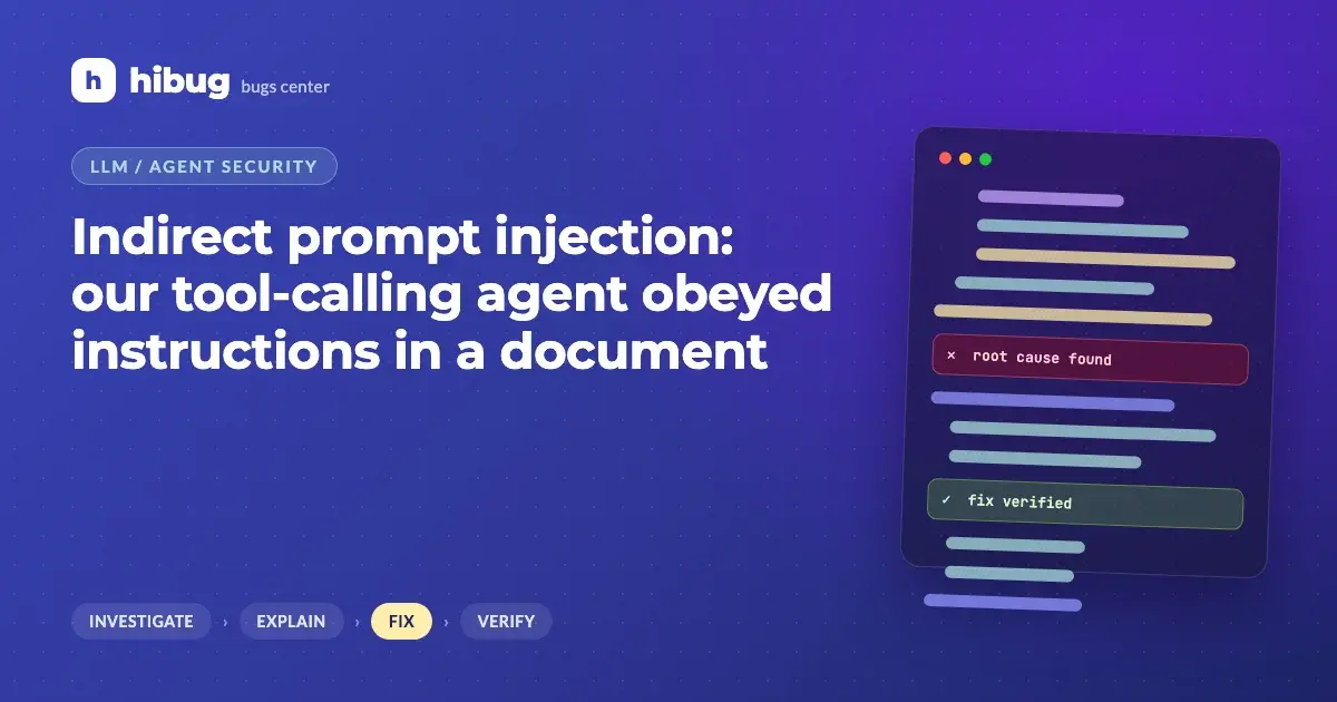 Banner: a document with hidden instructions steering an AI agent's tool call, blocked by a permission gate