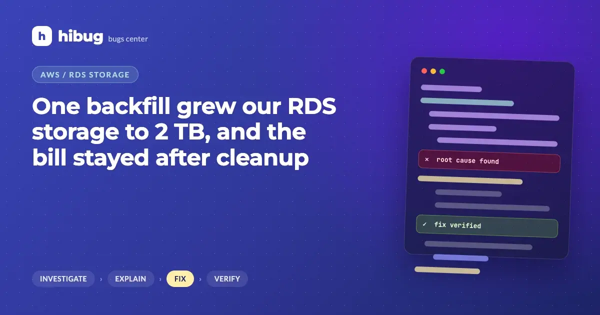 Banner: RDS storage that autoscaled up after a backfill and cannot shrink back