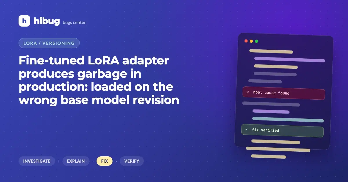 Banner: LoRA adapter loaded onto a different base model revision than it was trained on