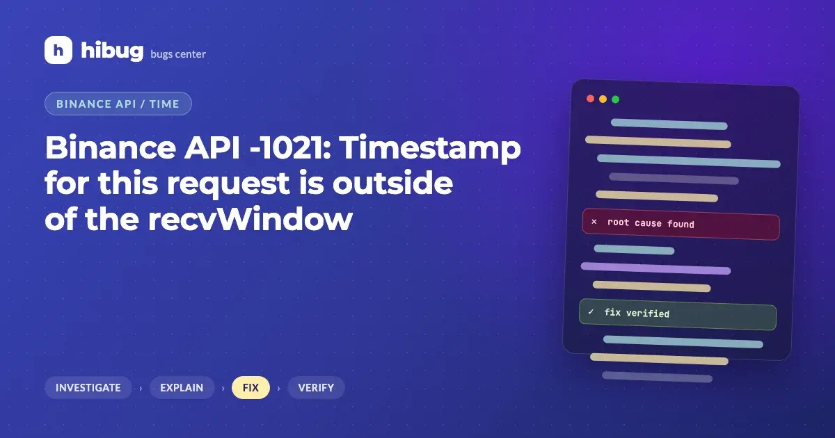 Banner: Binance API rejecting signed requests because the client clock drifted