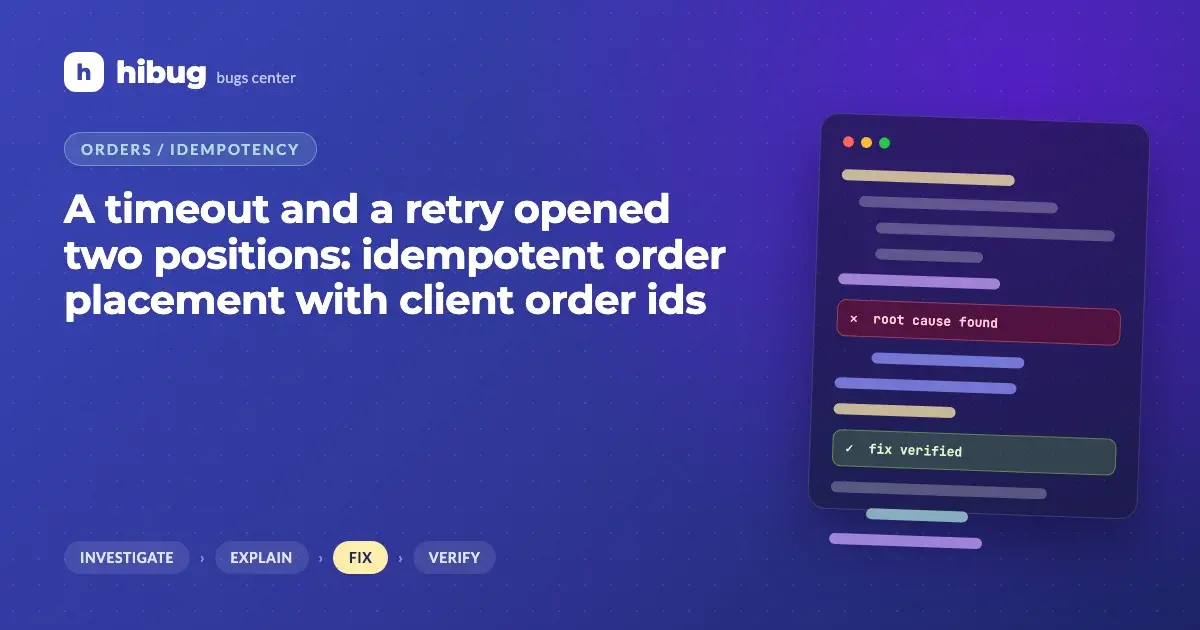 Banner: duplicate trading orders caused by retrying a request that timed out
