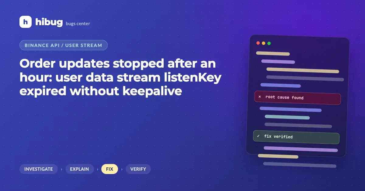 Banner: exchange user data stream going silent after the listen key expired