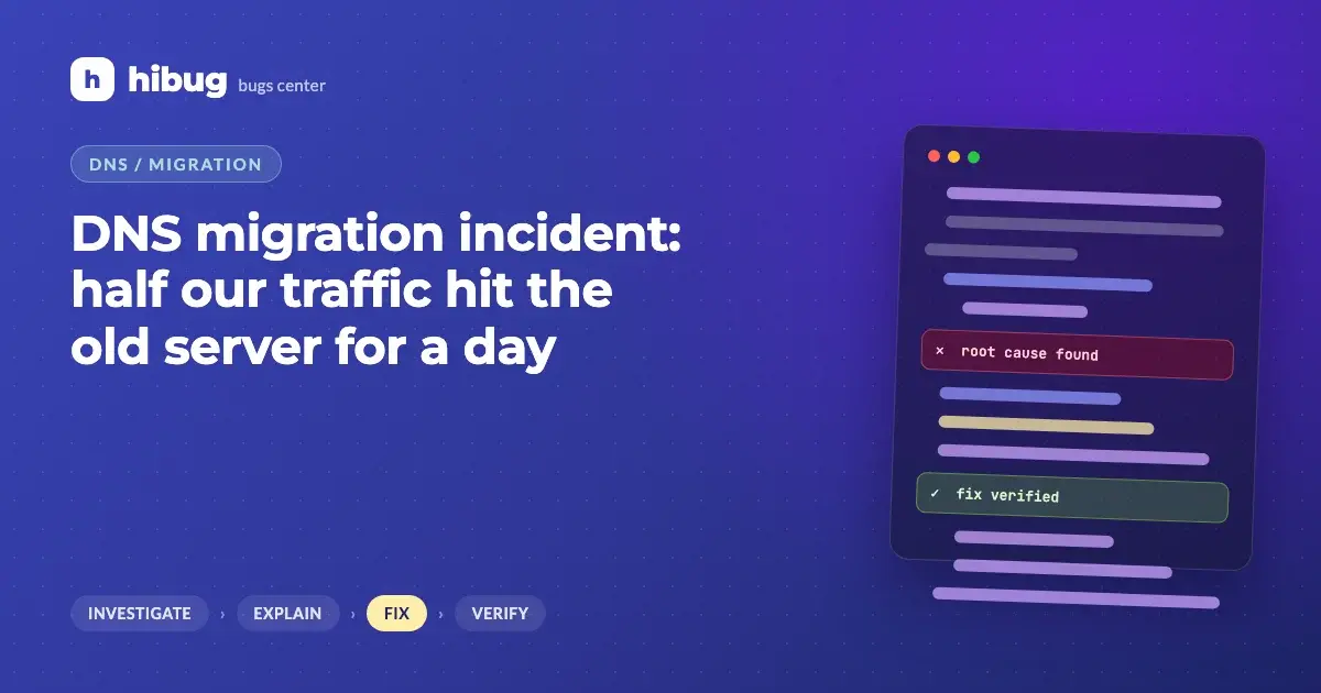 Banner: DNS migration with stale cached records sending traffic to an old server