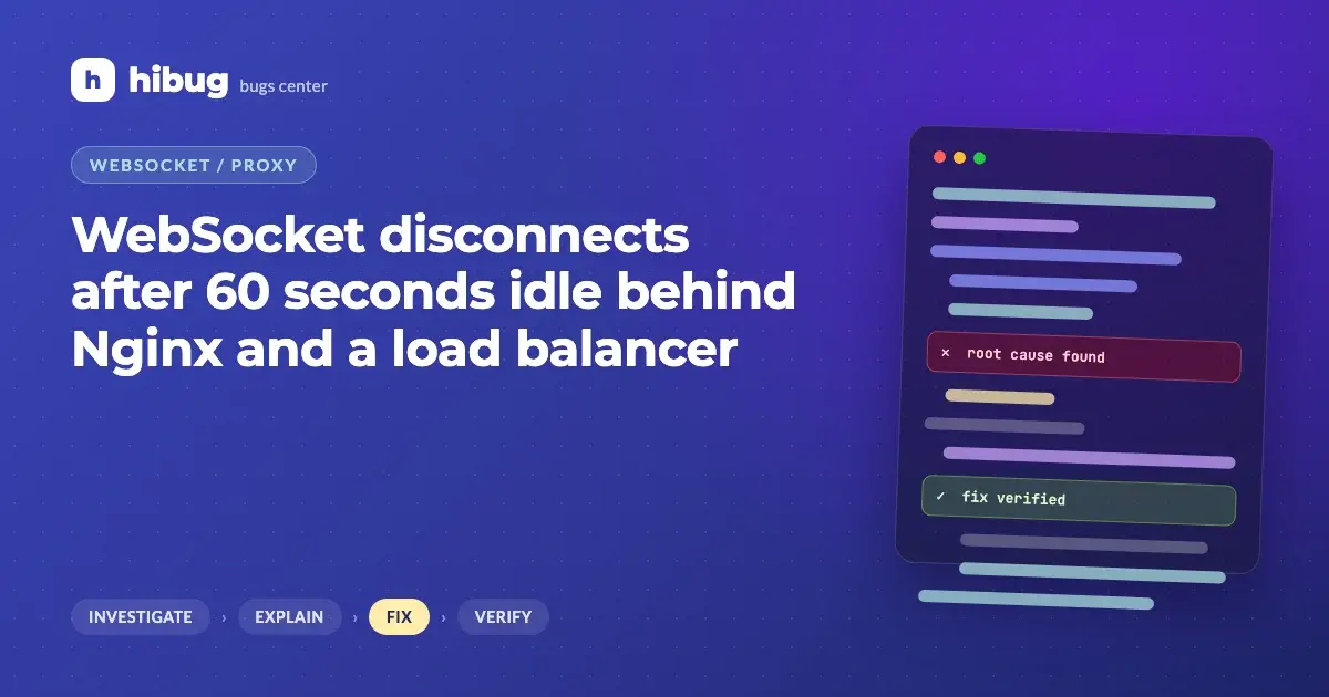 Banner: idle WebSocket connection cut after 60 seconds by an Nginx proxy and load balancer timeout