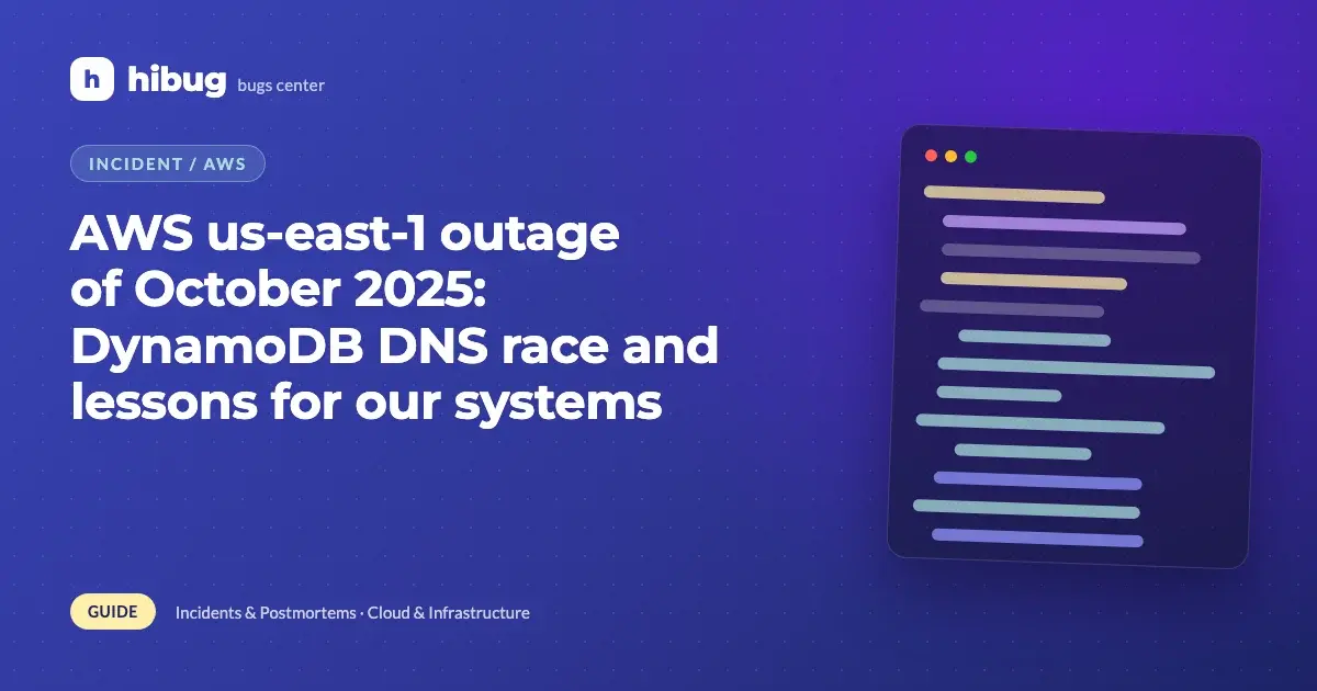 Banner: AWS us-east-1 outage of October 2025, DynamoDB DNS race and lessons learned