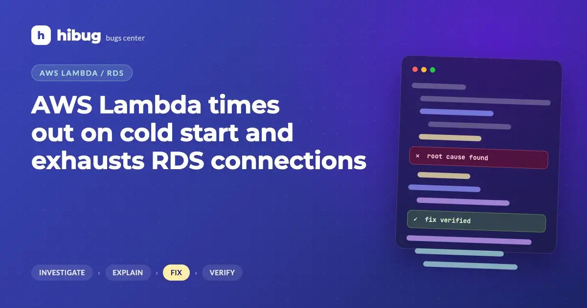 Banner: AWS Lambda cold start timeouts and exhausted RDS database connections