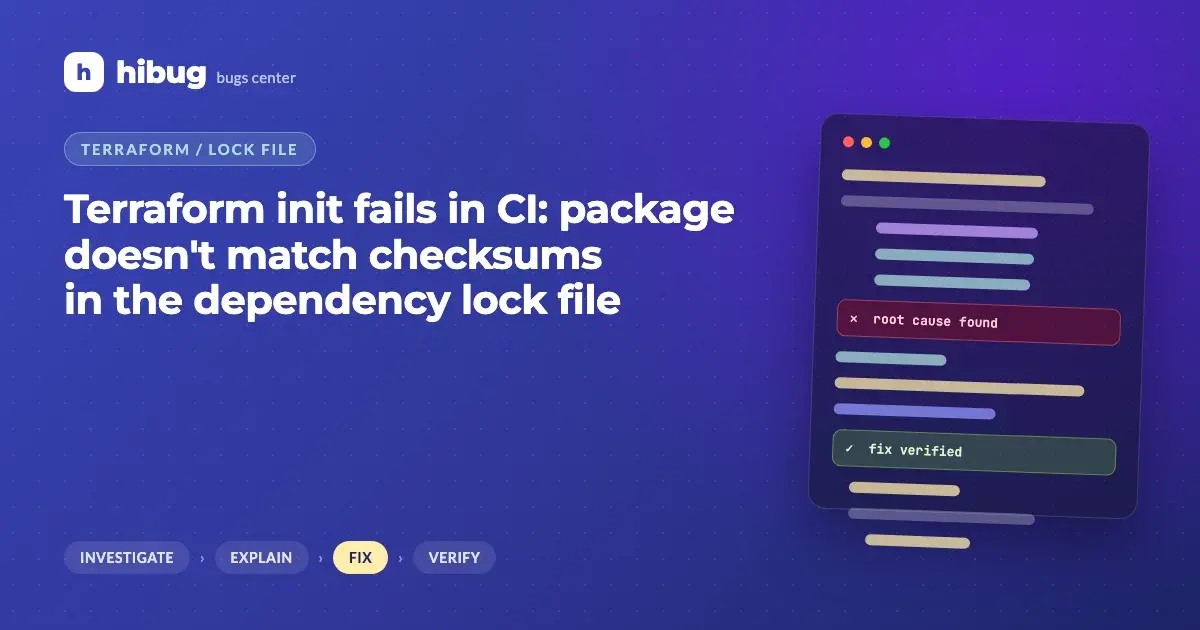 Banner: Terraform provider checksum mismatch because the lock file lacks Linux hashes