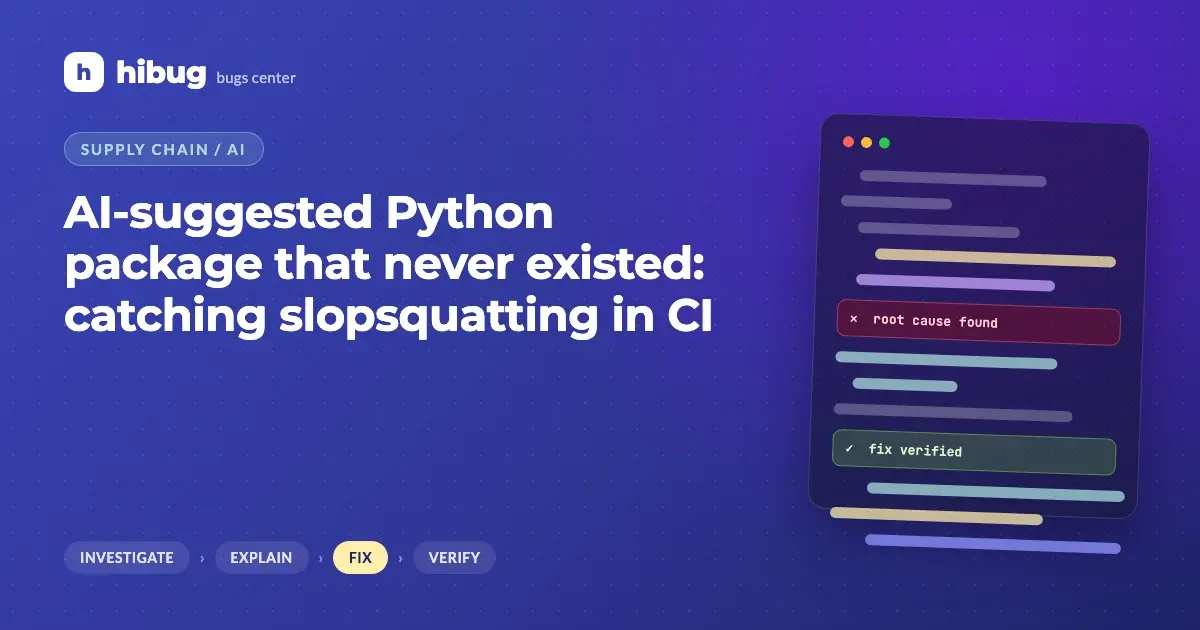 Banner: AI-suggested dependency that did not exist and was later registered by someone else