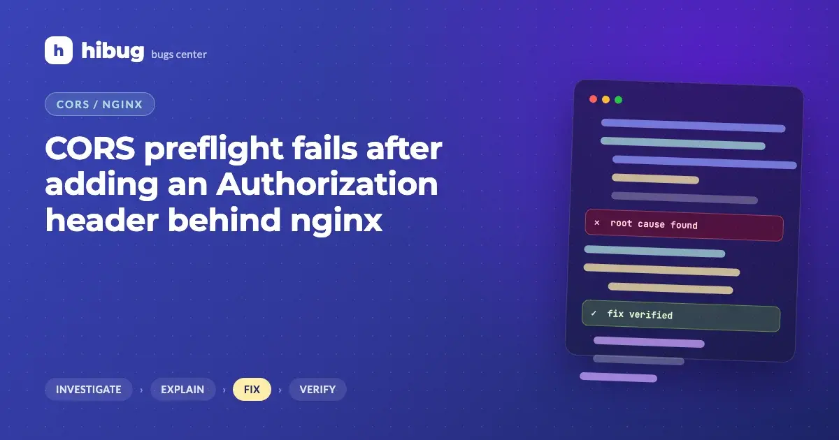 Banner: CORS preflight request rejected by nginx after adding an Authorization header