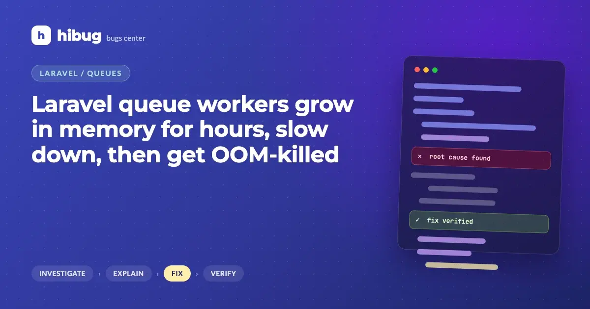 Banner: Laravel queue workers growing in memory for hours until they are OOM-killed