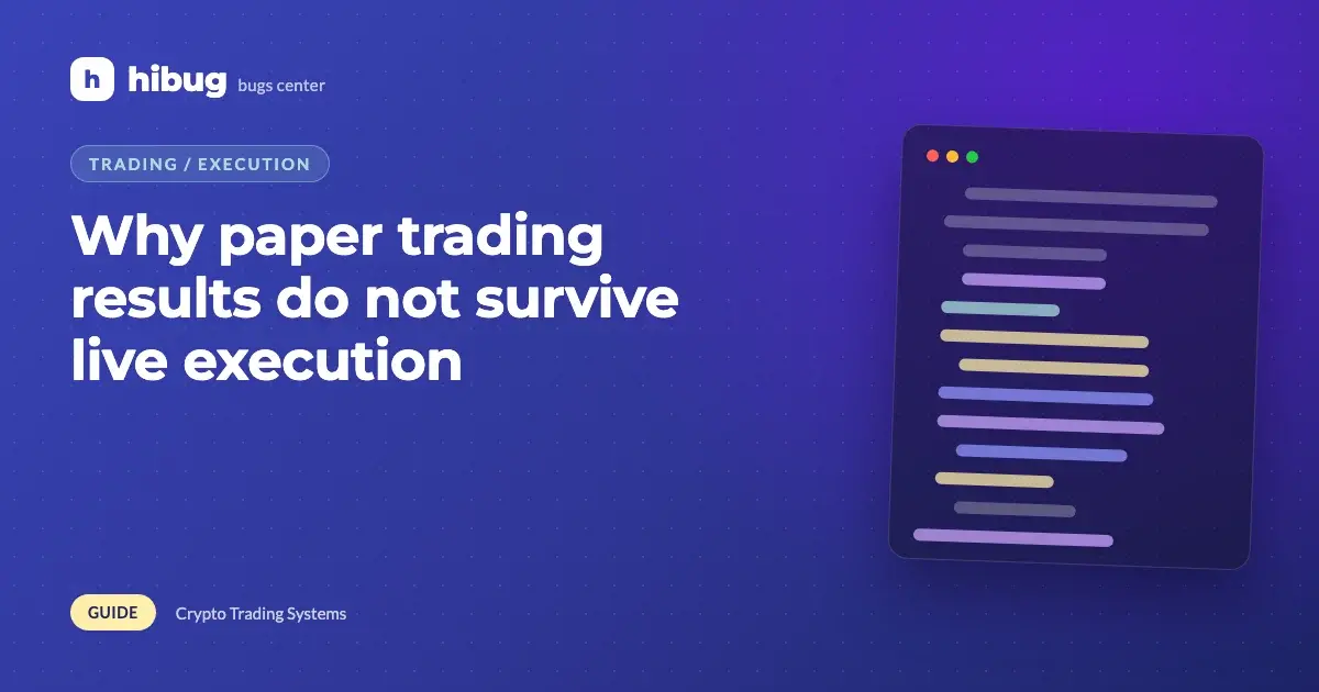 Banner: gaps between paper trading results and live execution in real markets