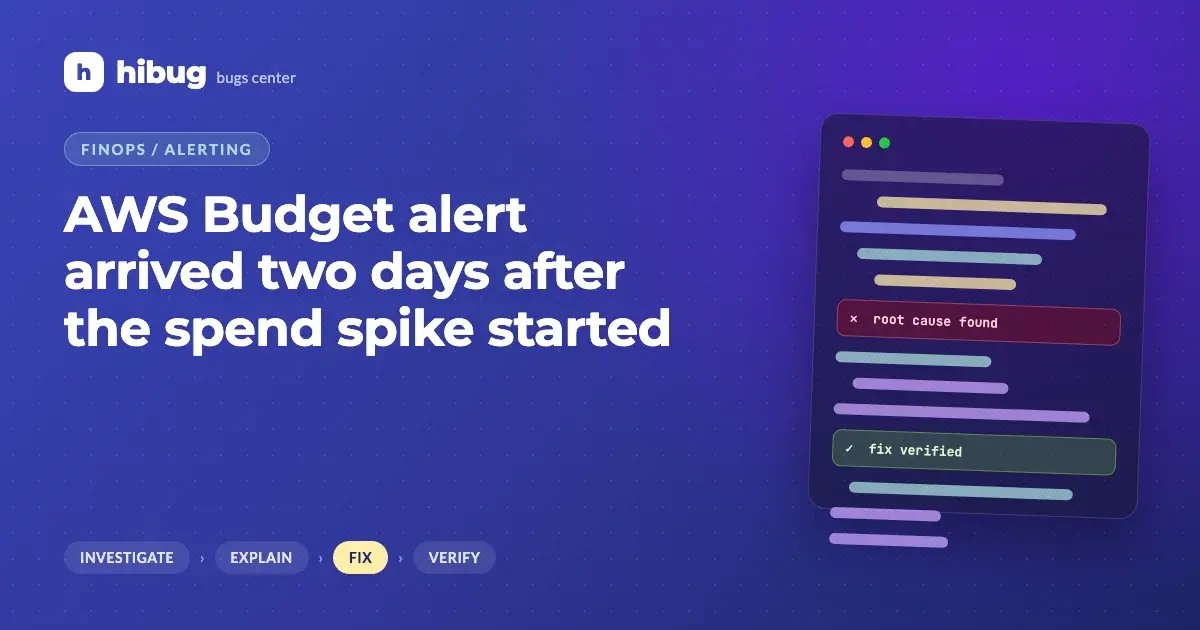 Banner: AWS budget alert arriving long after a cloud spend spike began