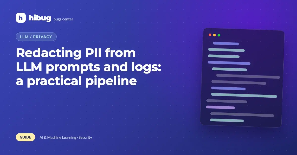 Banner: pipeline that redacts personal data from LLM prompts and logs