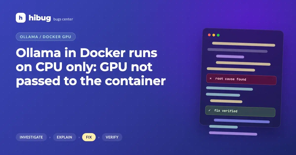 Banner: Ollama container running on CPU because the GPU is not passed into Docker