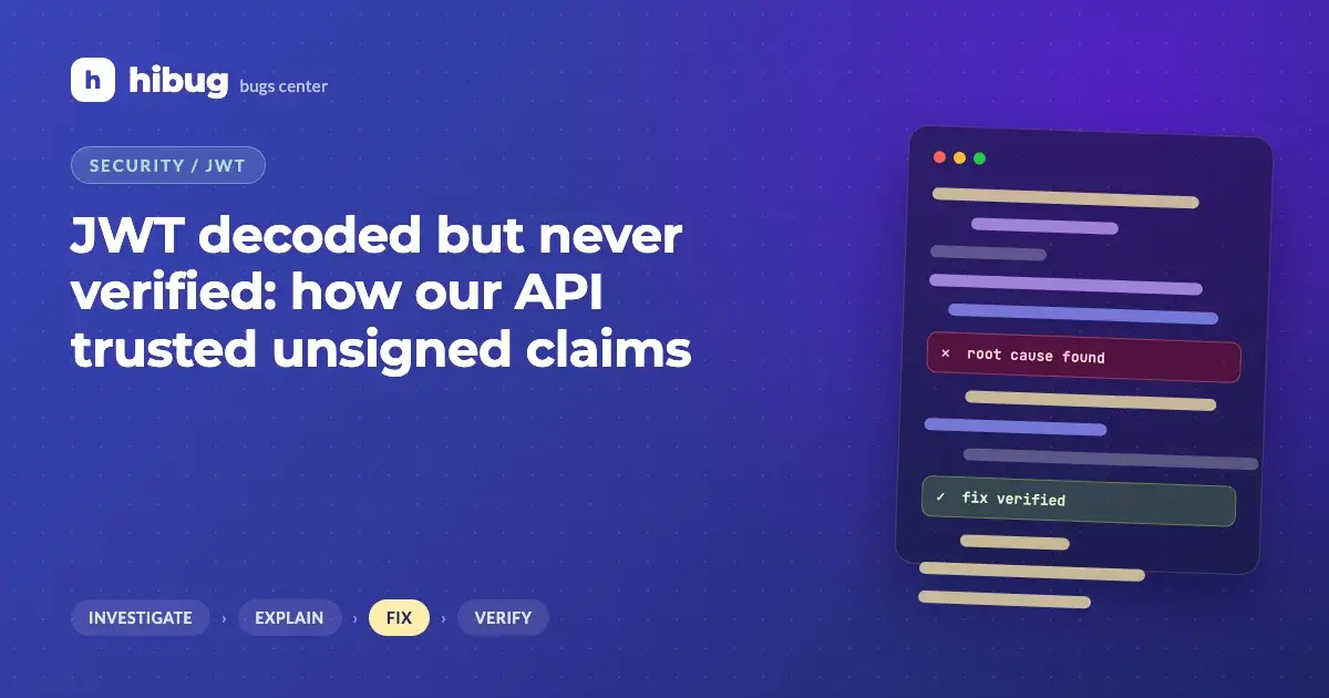 Banner: JSON Web Token payload trusted without verifying its signature