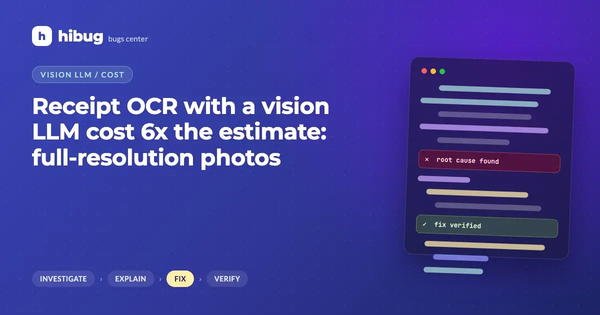 Banner: vision LLM costs driven by sending full-resolution phone photos