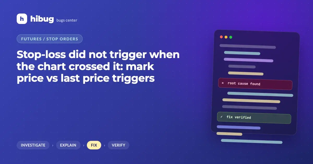 Banner: futures stop order not triggered because it used mark price instead of last price