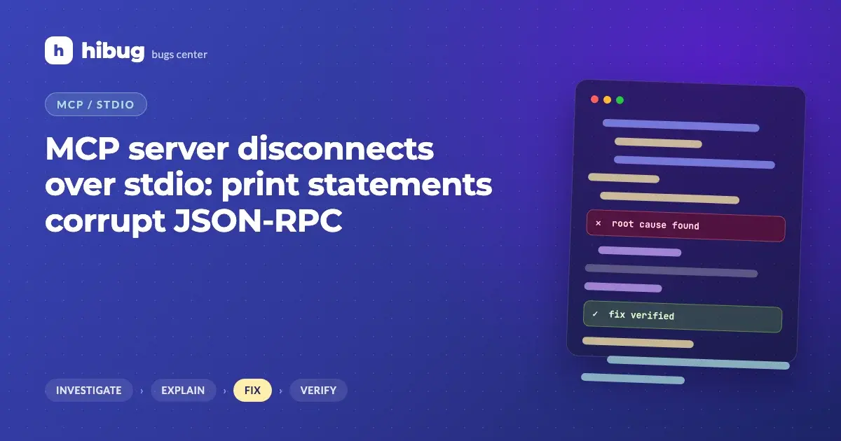 Banner: MCP stdio server breaks because log lines are mixed into the JSON-RPC stream on stdout