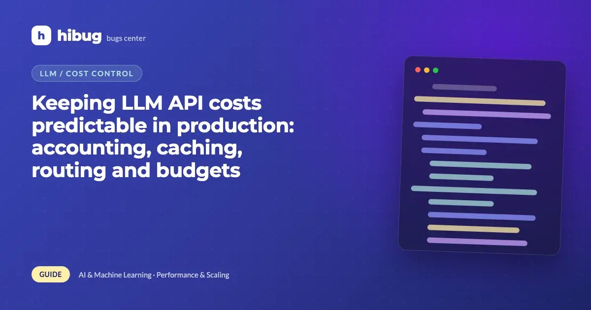 Banner: a dashboard splitting LLM token spend by feature with a budget line and cache savings