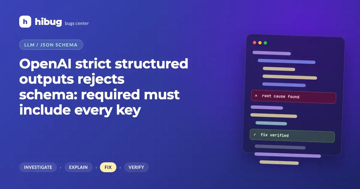 Banner: OpenAI strict structured outputs rejects a JSON schema with optional fields