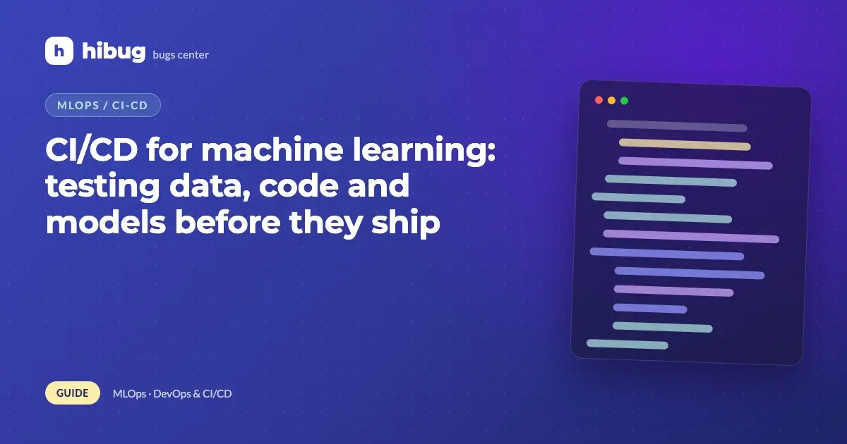 Banner: CI/CD pipeline for machine learning covering data, code and model tests