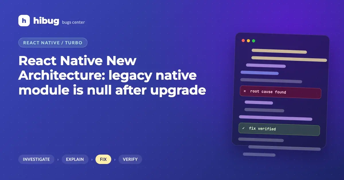 Banner: React Native New Architecture with a legacy native module returning null