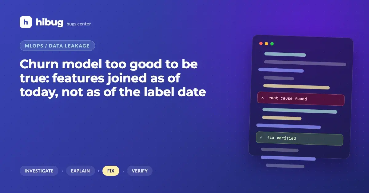 Banner: machine learning feature leakage from joining data that did not exist at prediction time