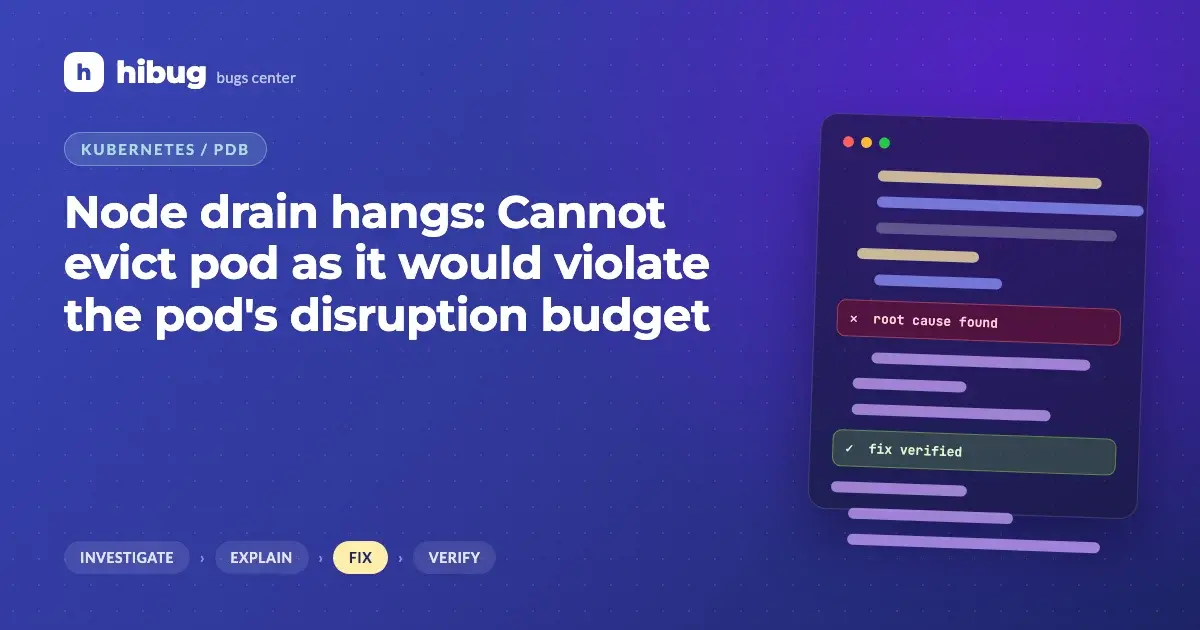 Banner: Kubernetes node drain blocked by a PodDisruptionBudget that allows no disruptions