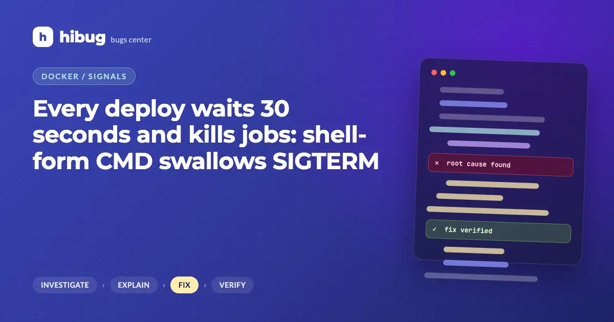 Banner: container app never receives SIGTERM because the shell is PID 1