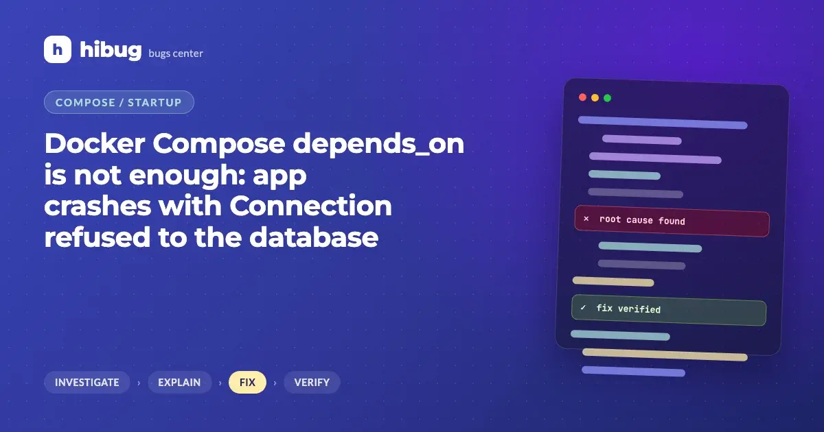 Banner: an application container starting before its database container is ready to accept connections