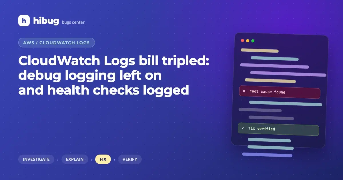 Banner: CloudWatch Logs ingestion cost spike from debug logging and health check logs
