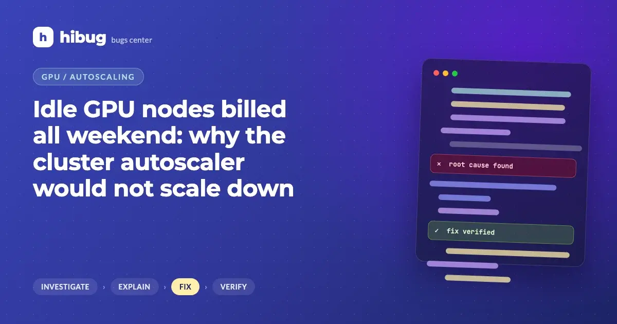 Banner: idle GPU nodes kept running because the cluster autoscaler cannot scale down