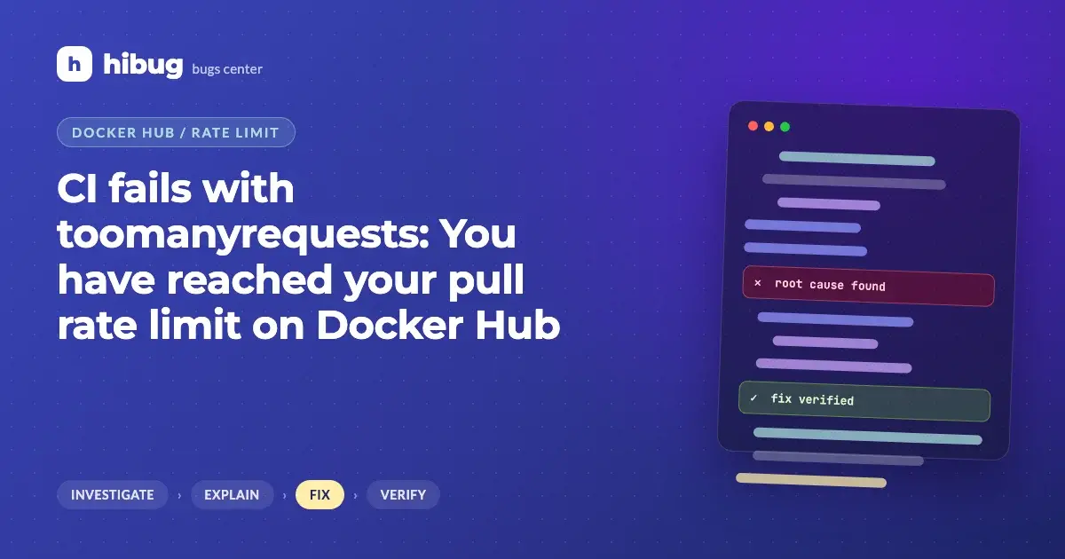 Banner: CI builds failing because Docker Hub pull rate limit was reached from a shared IP