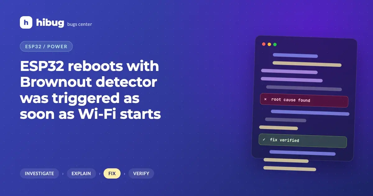 Banner: ESP32 rebooting with brownout detector triggered when Wi-Fi starts