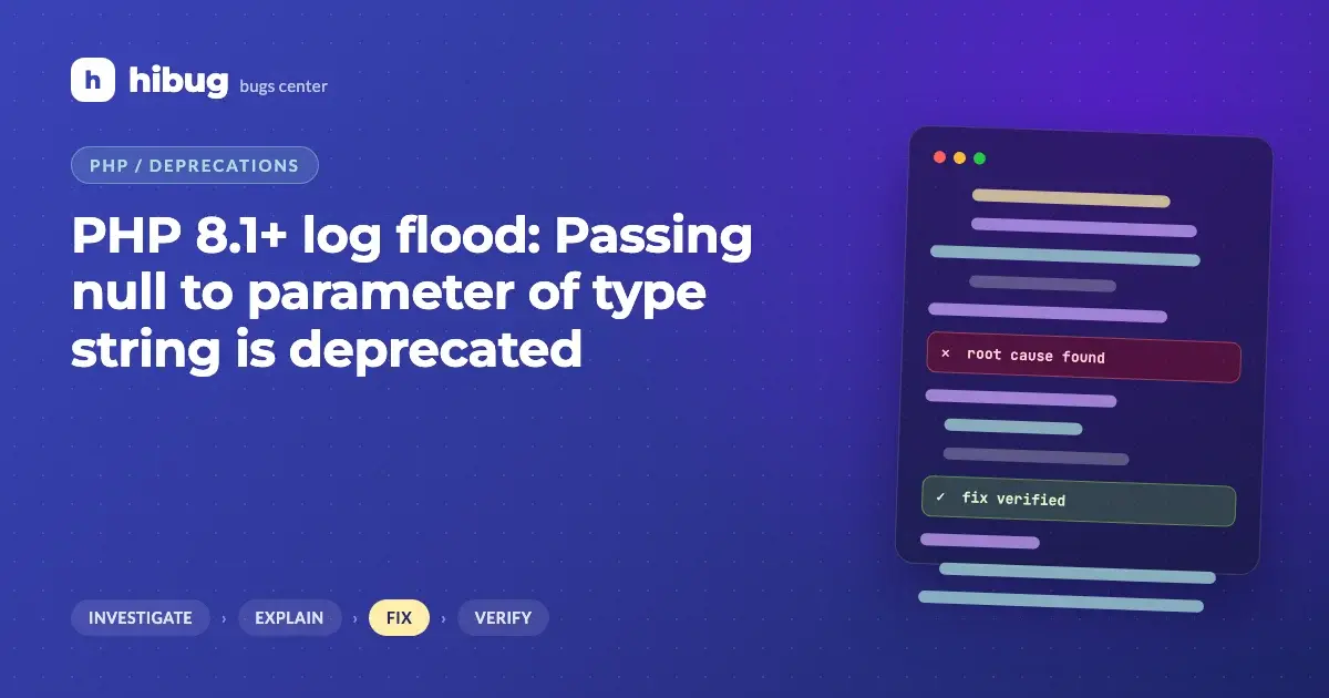 Banner: PHP log file overflowing with null-to-string deprecation warnings
